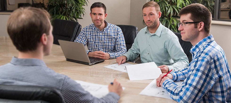 Employees in a meeting